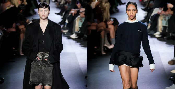 Дочь Бьорк и певица FKA Twigs прошлись на показе Miu Miu