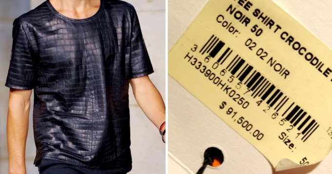 Крокодиловая футболка Hermès за $91,500