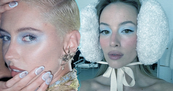 Frosted makeup: тренд на макияж в ледяном голубом оттенке — носим как Айрис Лоу и Белла Хадид