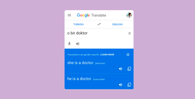«Google Переводчик» будет давать женскую и мужскую версии перевода