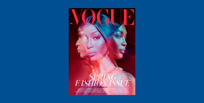 Наоми Кэмпбелл снялась для мартовской обложки британского Vogue