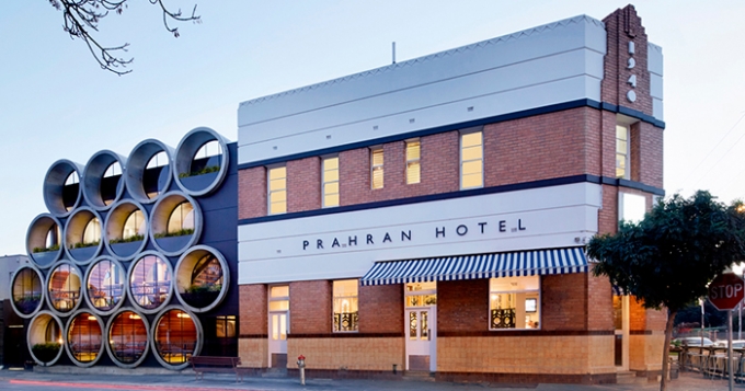 Prahran Hotel: ресторан из бетонных труб в Мельбурне