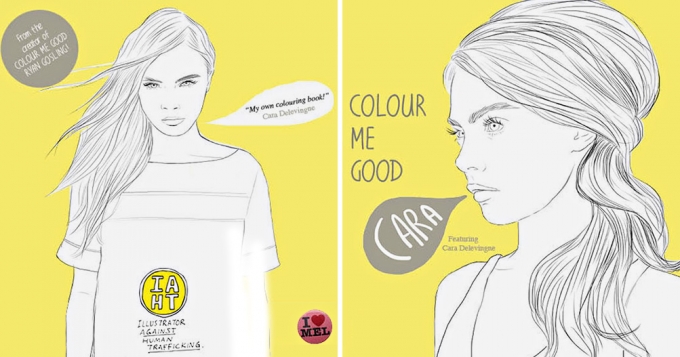 Книга-раскраска о Каре Делевинь