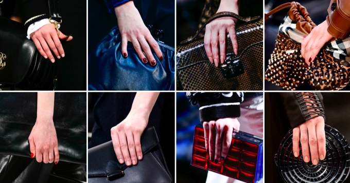 Осенний маникюр: красное и белое