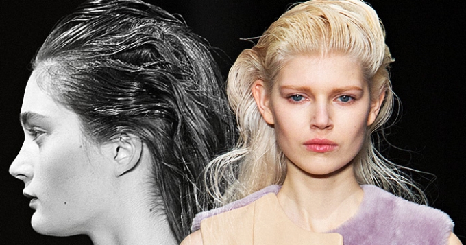 Тенденция: мокрые пряди в холодный сезон