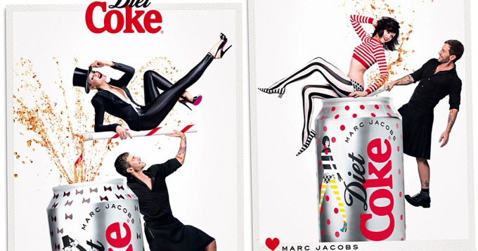 Марк Джейкобс и Гинта Лапина в кампании Diet Coke