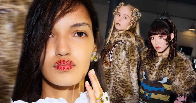 Надписи на губах и прически как в детстве: бьюти-тренды Недель моды в Нью-Йорке и Лондоне