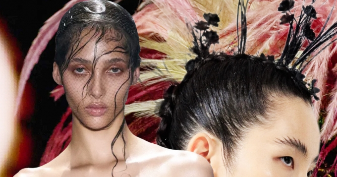 Арт-объекты на голове и маски на лице: бьюти-тренды кутюрной Недели моды весна-лето 2025