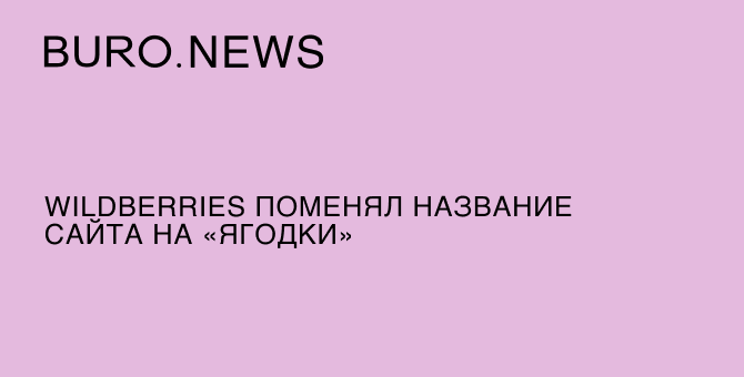 Wildberries поменял название сайта на «Ягодки»