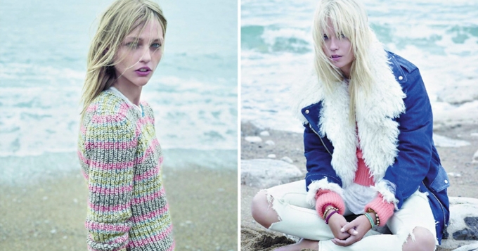 Зимний пляж в Vogue Paris